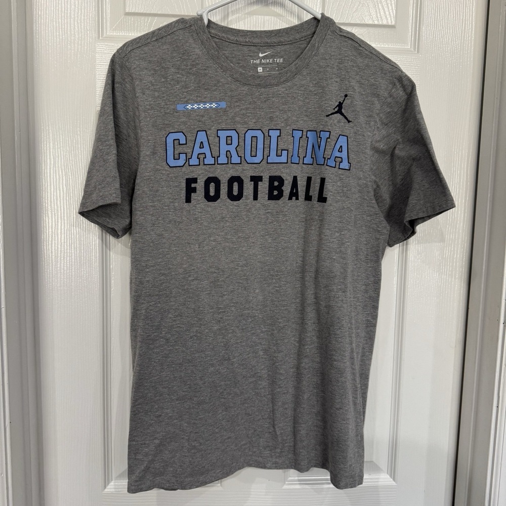 Nike T-shirt Gray Carolina Panthers Football Tee Men's Medium Jump Man